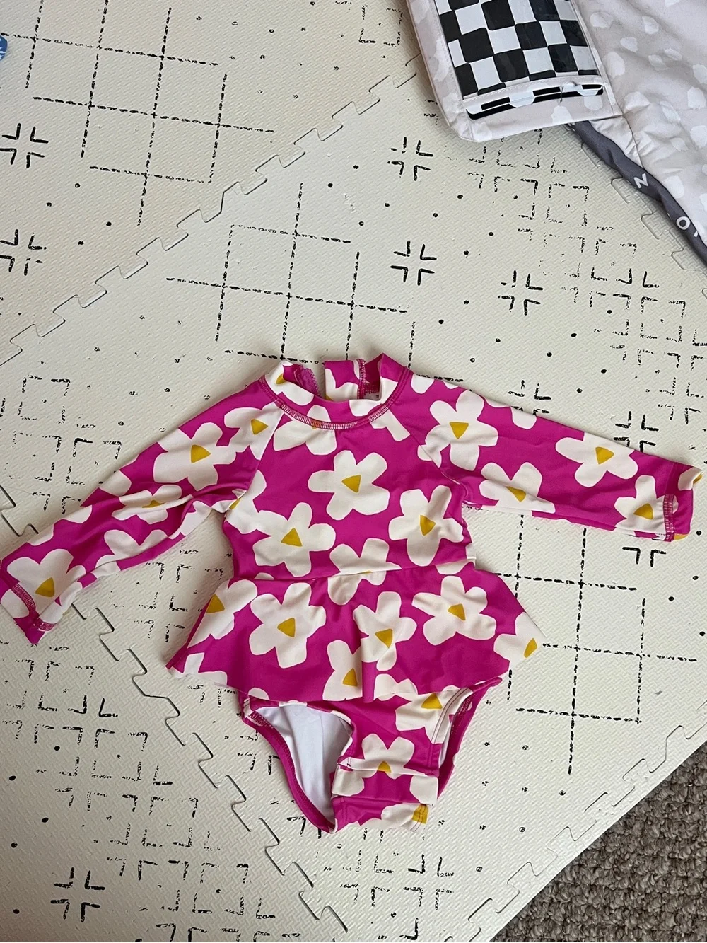 hanna anderson pink flower swim 12 month